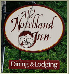 Sign for Notchland Inn at entrance