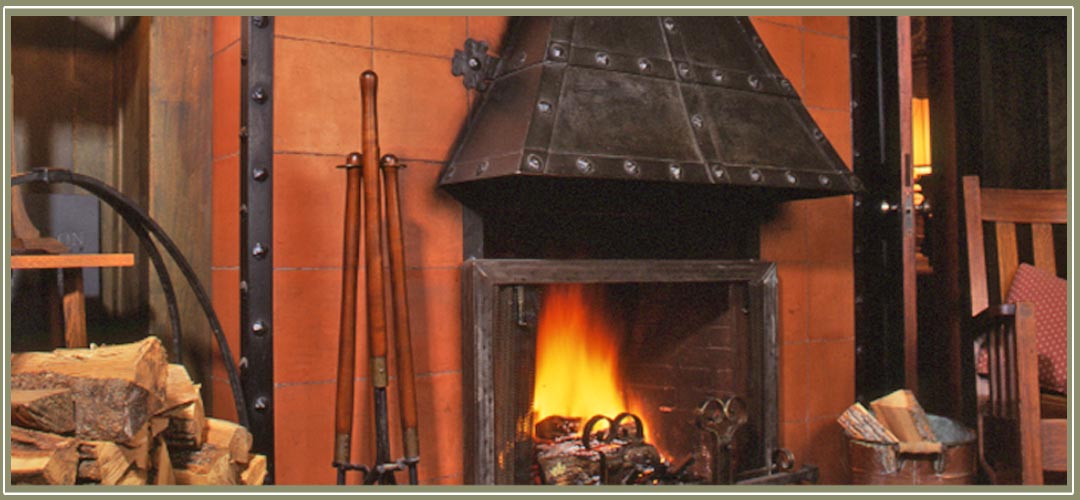Stickley fireplace at historic Notchland Inn